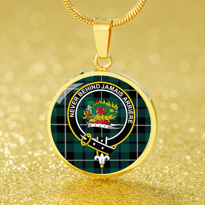 Douglas Modern Tartan Crest Circle Necklace