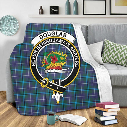 Douglas Modern Tartan Crest Premium Blanket