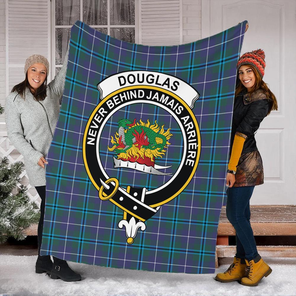 Douglas Modern Tartan Crest Premium Blanket