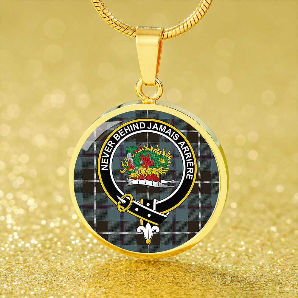 Douglas Weathered Tartan Crest Circle Necklace