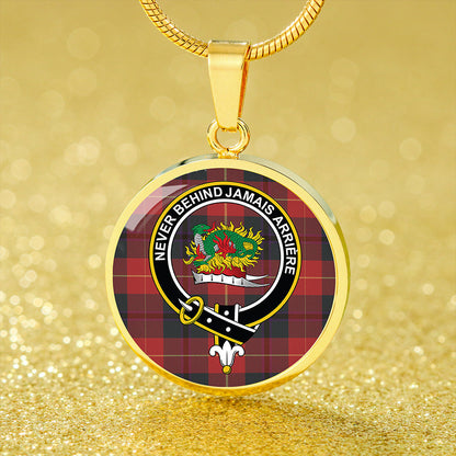 Douglas of Roxburgh Weathered Tartan Crest Circle Necklace