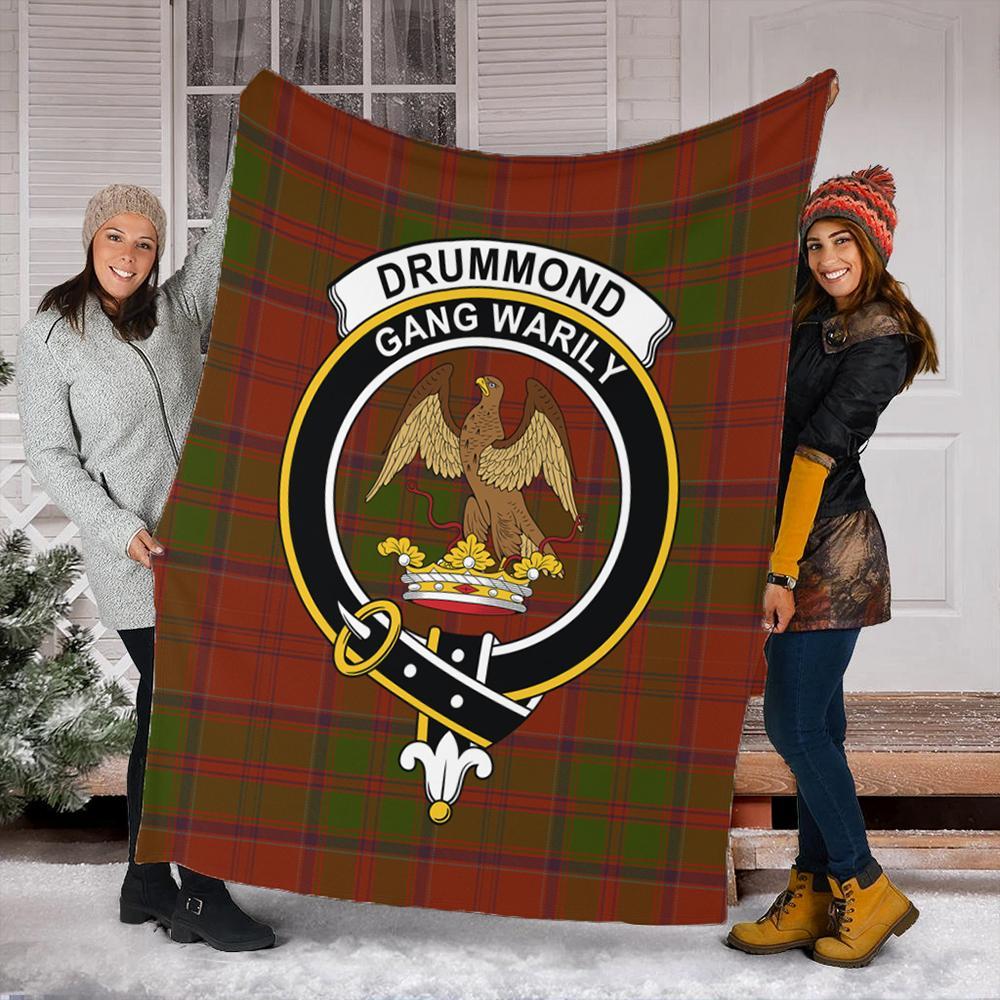 Drummond Clan Tartan Crest Premium Blanket