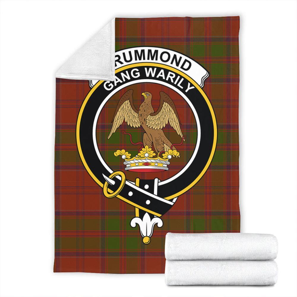 Drummond Clan Tartan Crest Premium Blanket