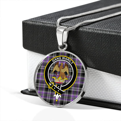 Drummond Clans Originaux Purple Ancient Tartan Crest Circle Necklace