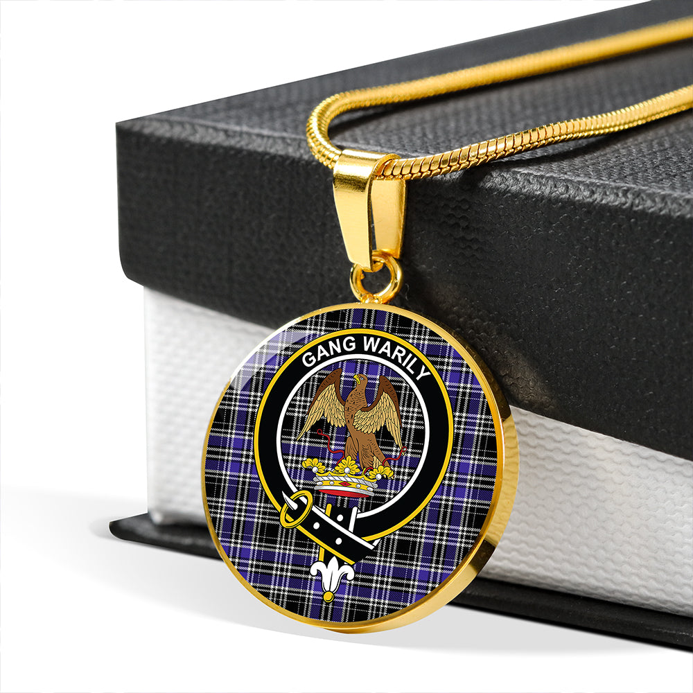 Drummond Clans Originaux Purple Modern Tartan Crest Circle Necklace