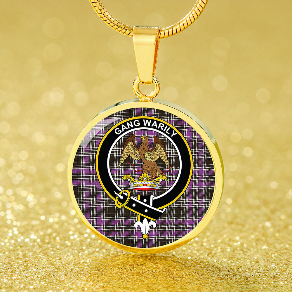 Drummond Clans Originaux Purple Weathered Tartan Crest Circle Necklace