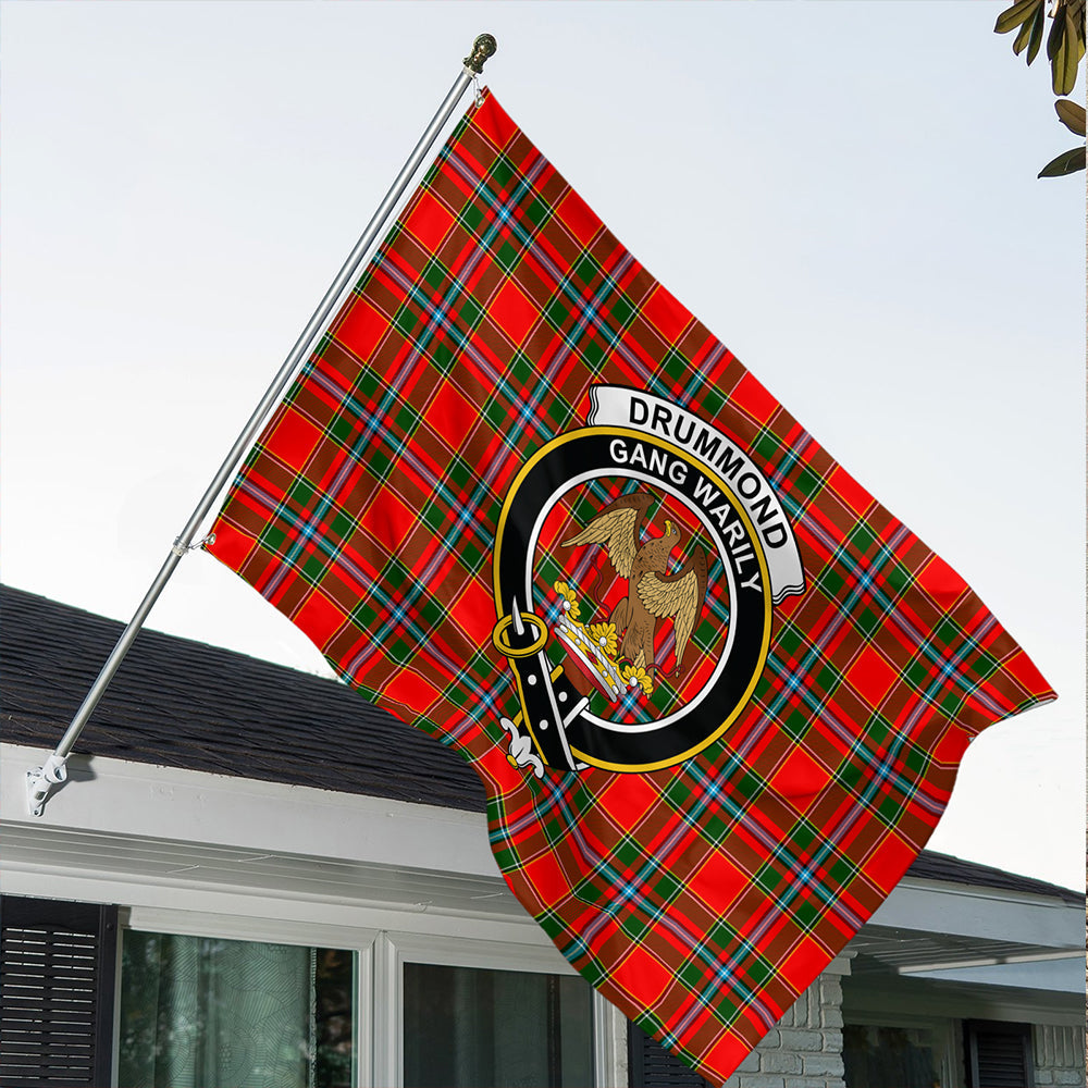 Drummond of Perth Tartan Classic Crest House Flag