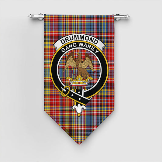 Drummond of Strathallan Tartan Crest Gonfalon