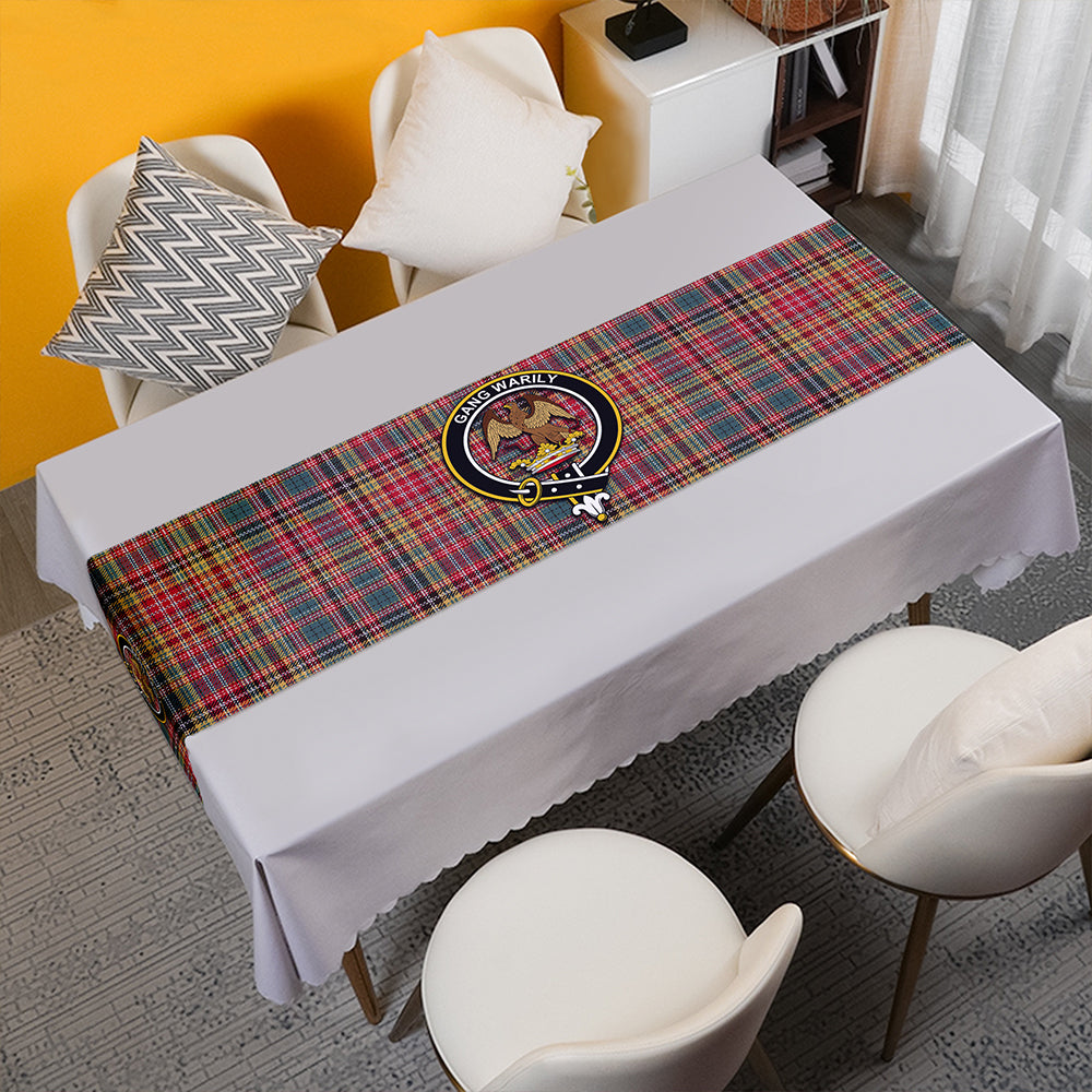 Drummond of Strathallan Tartan Crest Table Runner