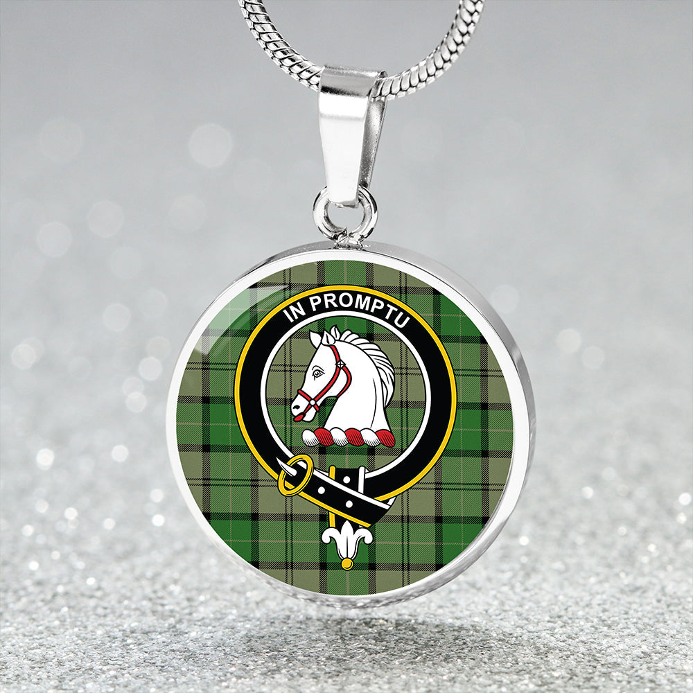 Dunbar Hunting Ancient Tartan Crest Circle Necklace