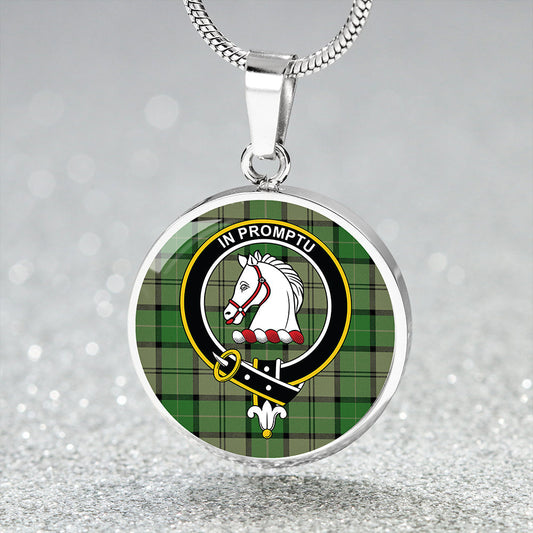 Dunbar Hunting Ancient Tartan Crest Circle Necklace