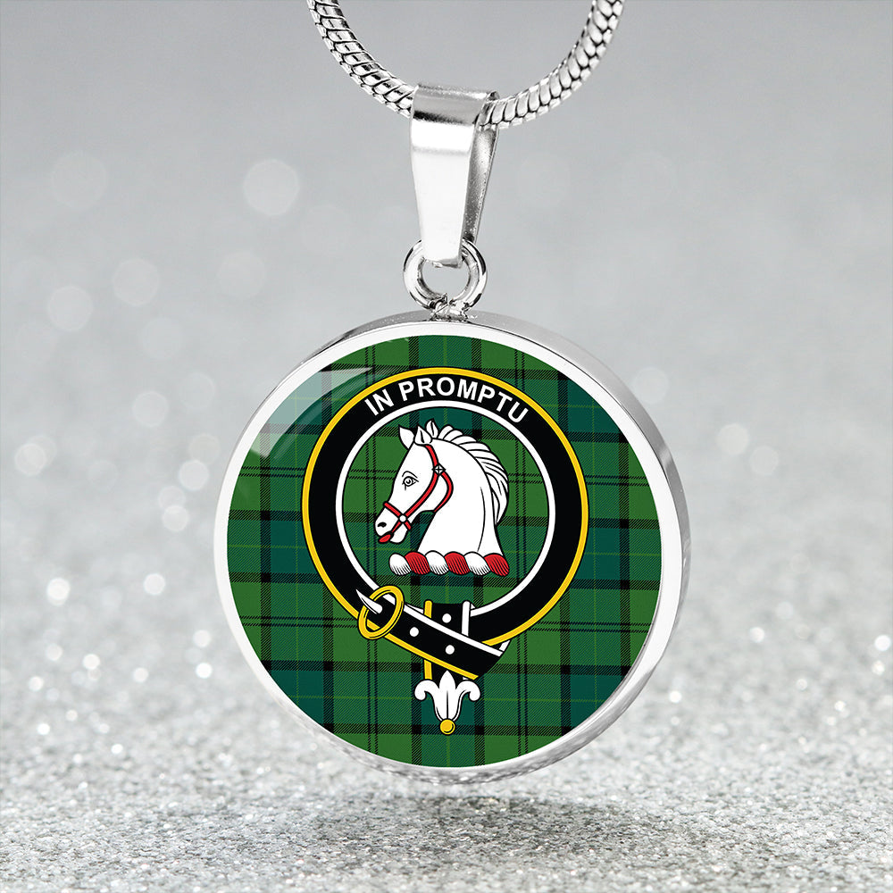 Dunbar Hunting Modern Tartan Crest Circle Necklace