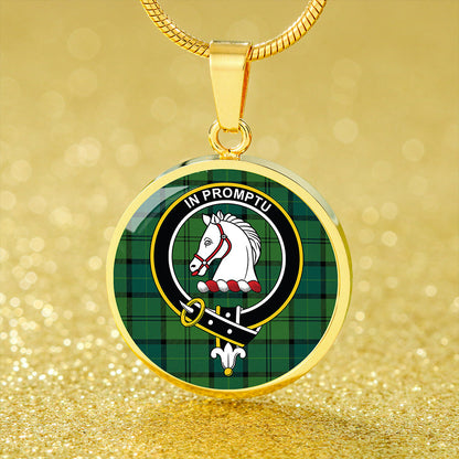 Dunbar Hunting Modern Tartan Crest Circle Necklace