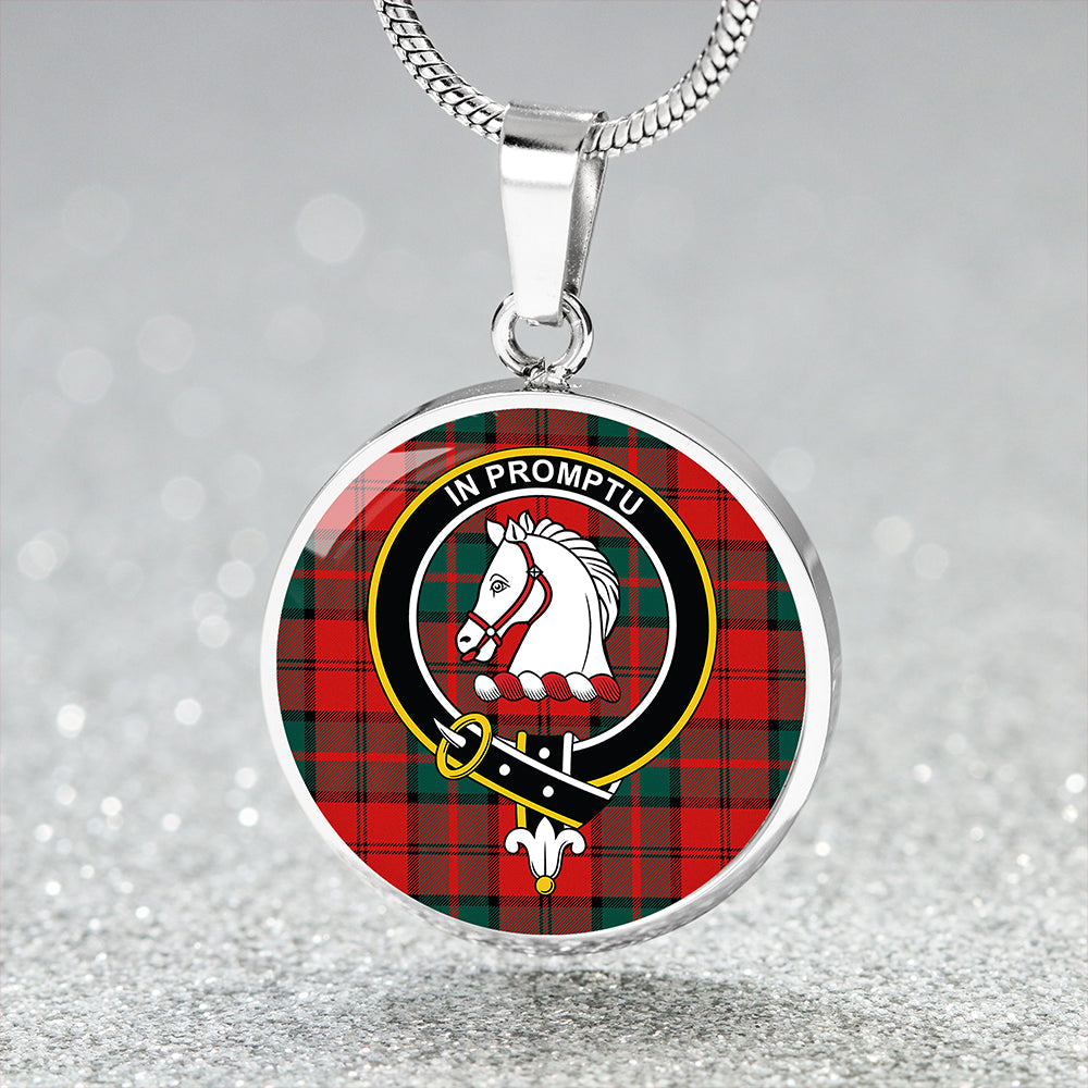 Dunbar Modern Tartan Crest Circle Necklace