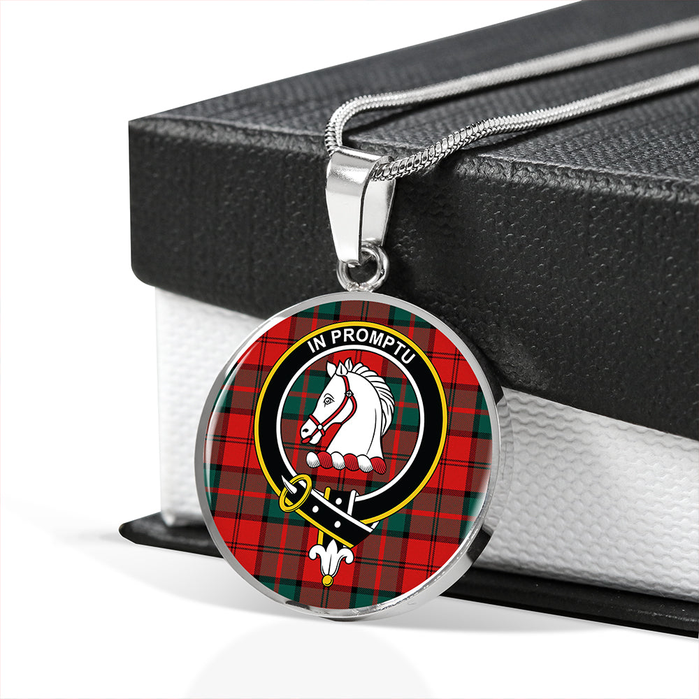 Dunbar Modern Tartan Crest Circle Necklace