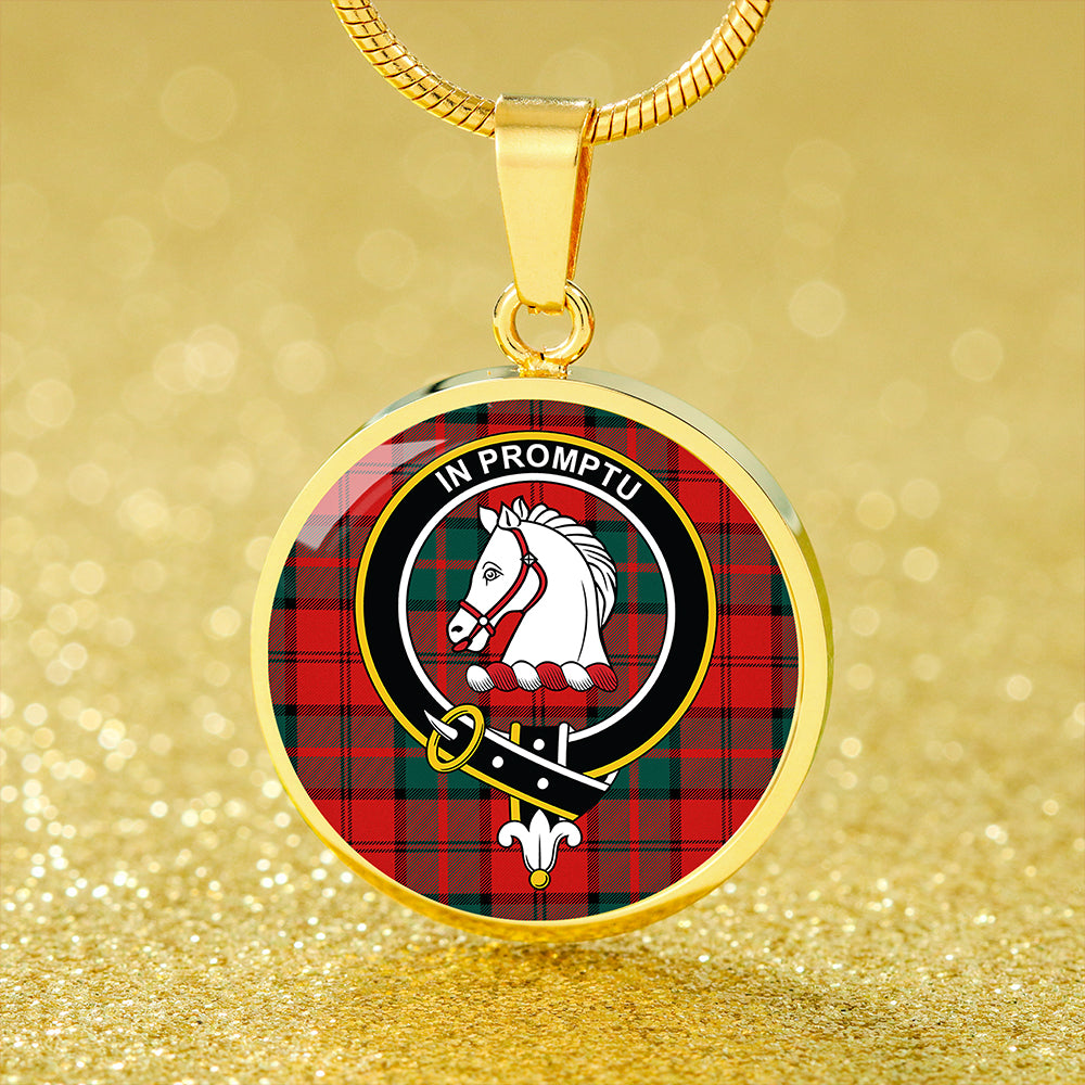 Dunbar Modern Tartan Crest Circle Necklace