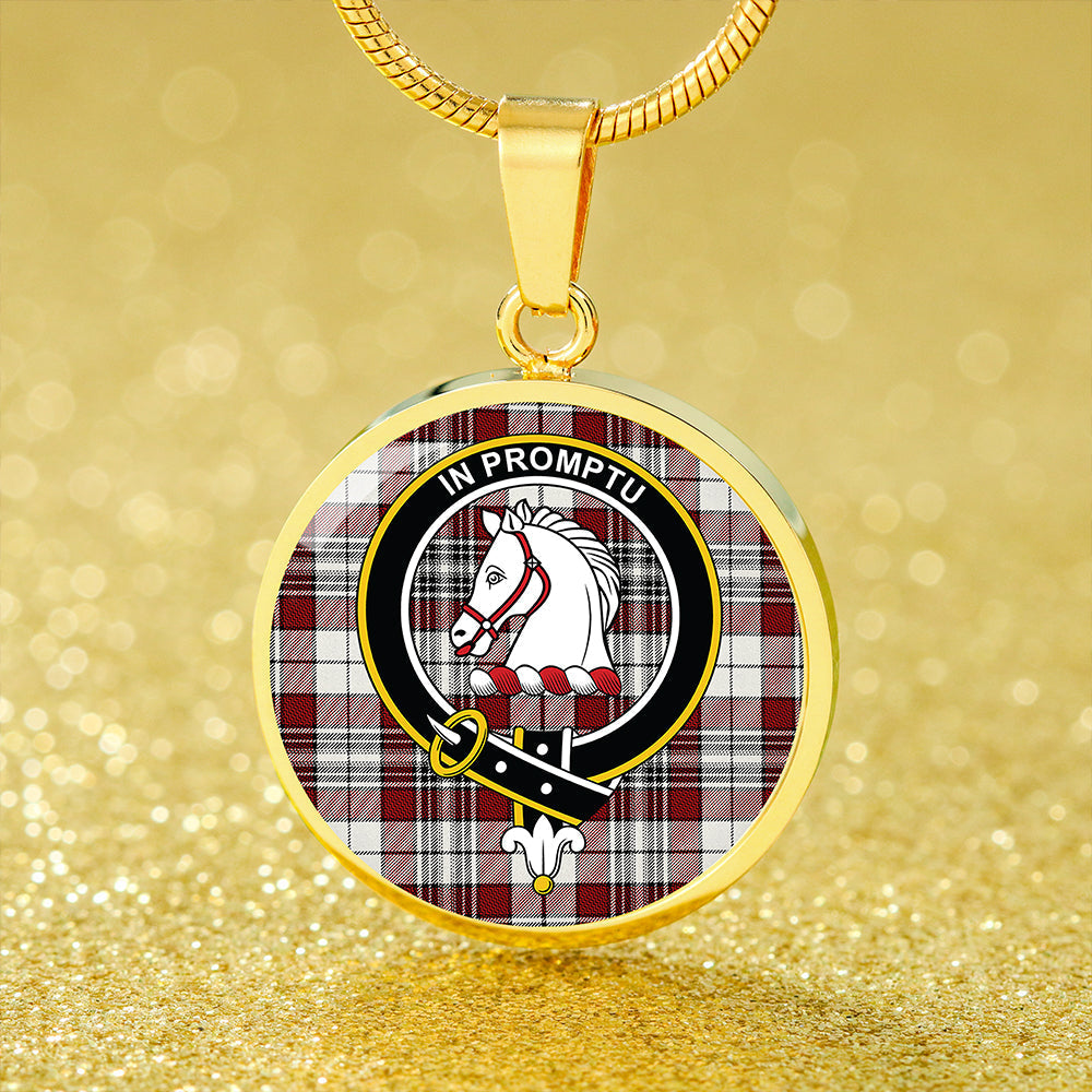 Dunbar Plaid Tartan Crest Circle Necklace