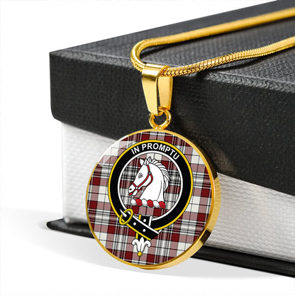 Dunbar Plaid Tartan Crest Circle Necklace