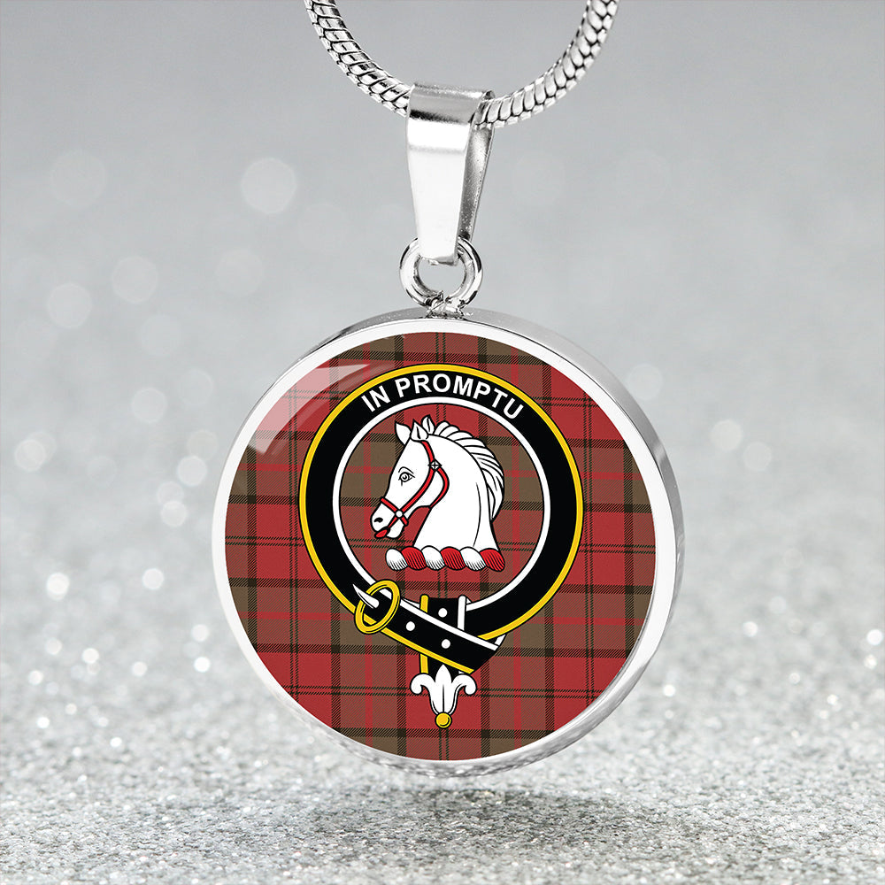 Dunbar Weathered Tartan Crest Circle Necklace