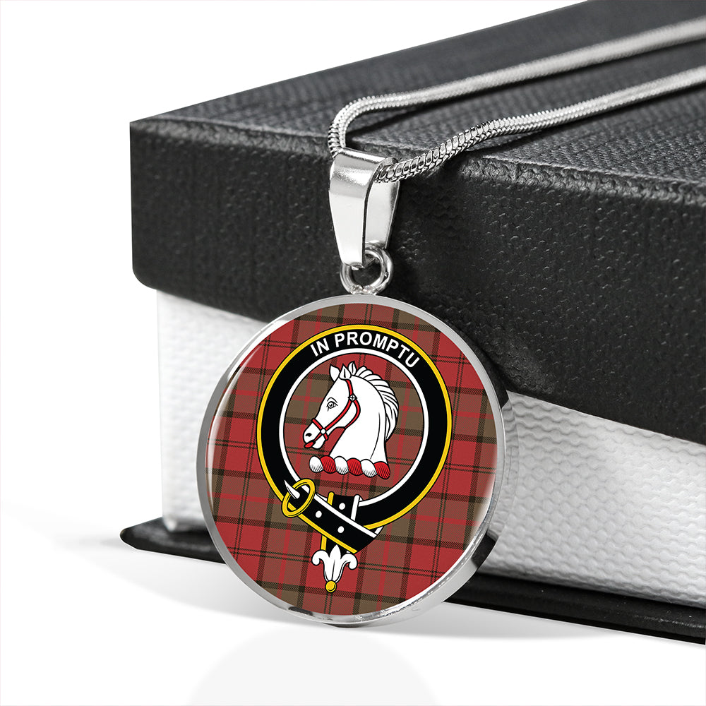 Dunbar Weathered Tartan Crest Circle Necklace