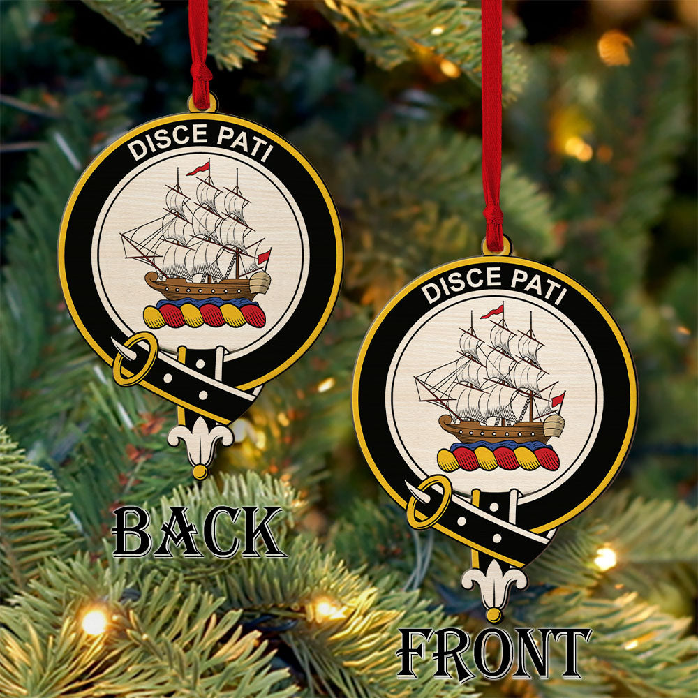 Duncan Tartan Crest Wood Acrylic Ornament