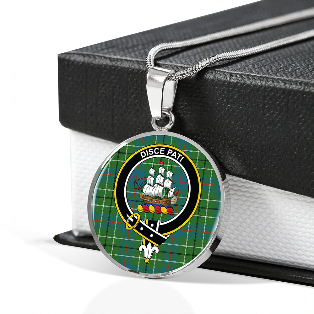 Duncan Ancient Tartan Crest Circle Necklace