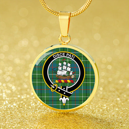 Duncan Ancient Tartan Crest Circle Necklace