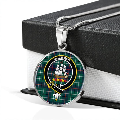 Duncan Modern Tartan Crest Circle Necklace