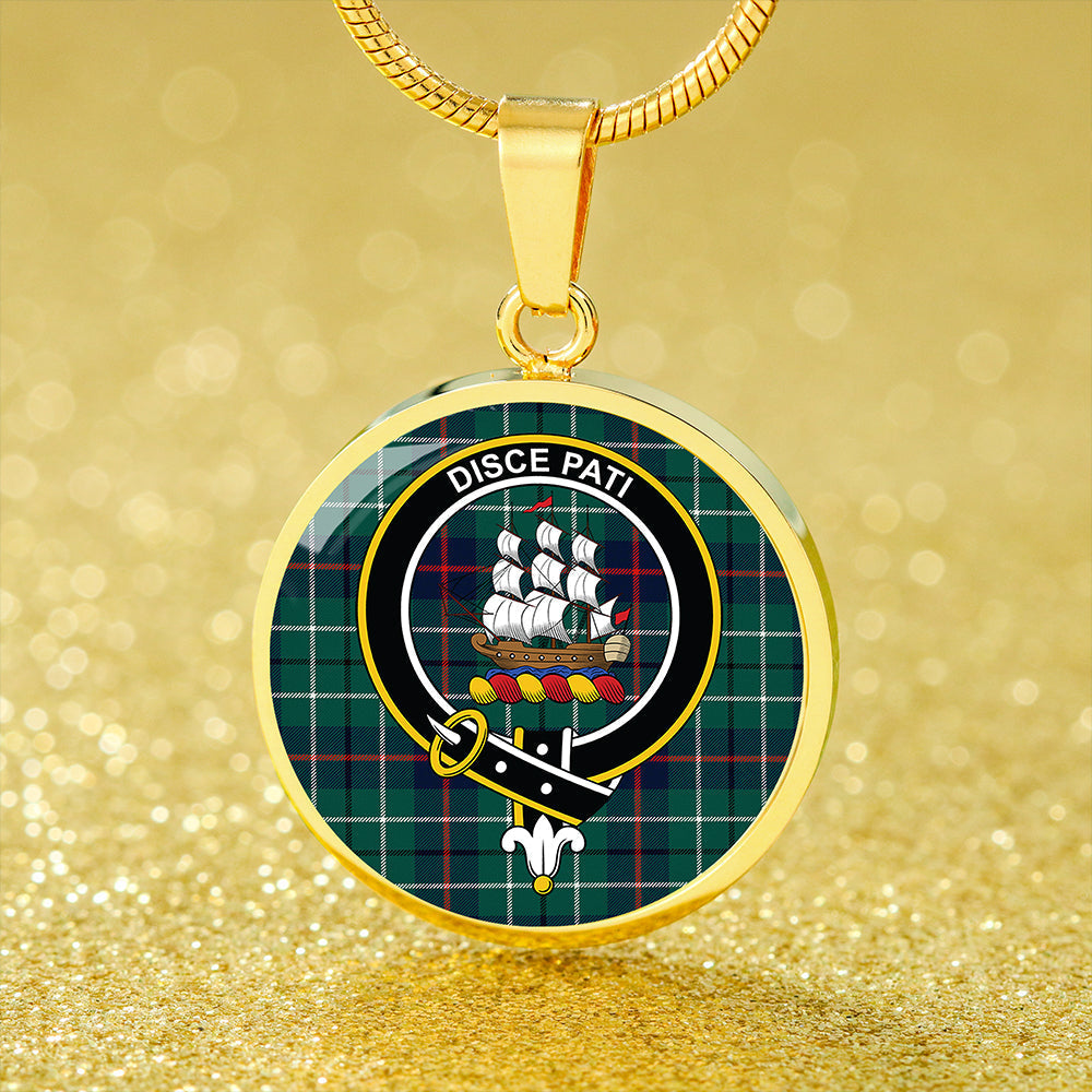 Duncan Modern Tartan Crest Circle Necklace