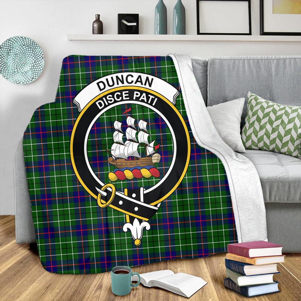 Duncan Modern Tartan Crest Premium Blanket