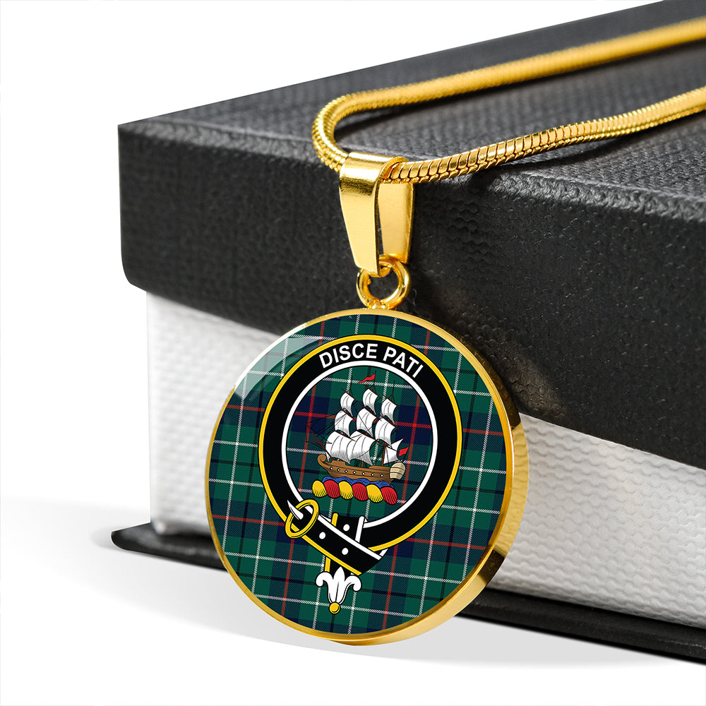 Duncan Modern Tartan Crest Circle Necklace