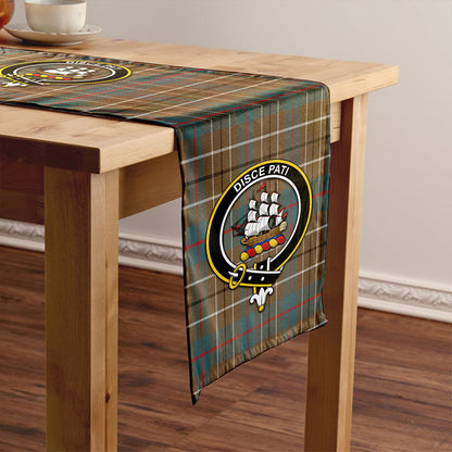 Duncan Weathered Tartan Crest Table Runner