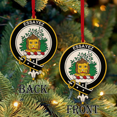 Dundas Tartan Crest Wood Acrylic Ornament