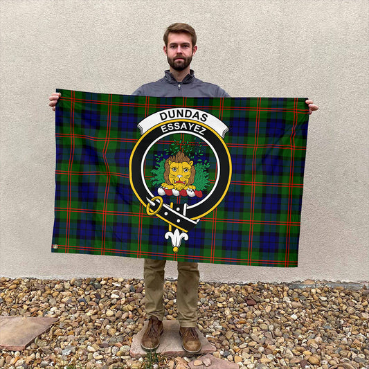 Dundas Modern Tartan Classic Crest House Flag