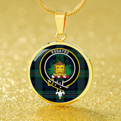 Dundas Modern Tartan Crest Circle Necklace