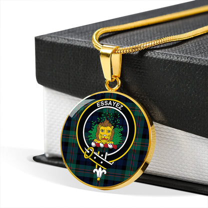 Dundas Modern Tartan Crest Circle Necklace