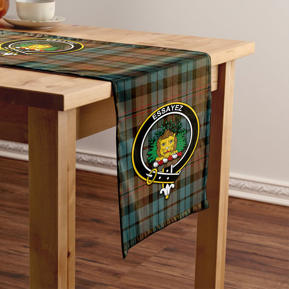 Dundas Weathered Tartan Crest Table Runner