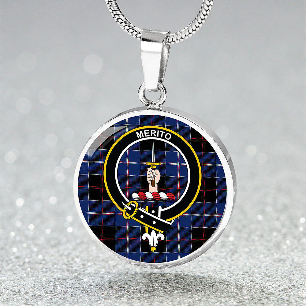 Dunlop Modern Tartan Crest Circle Necklace