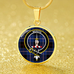 Dunlop Modern Tartan Crest Circle Necklace