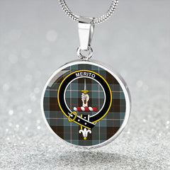 Dunlop Weathered Tartan Crest Circle Necklace