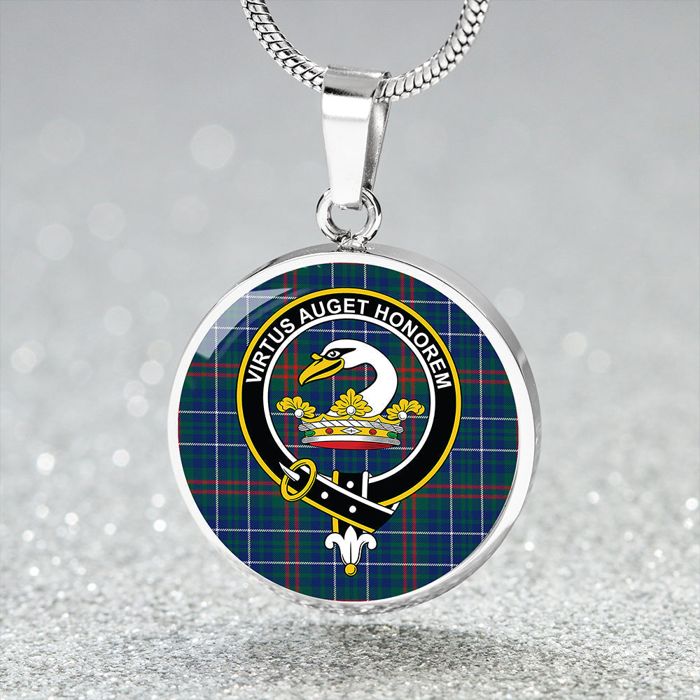 Edmonstone Modern Tartan Crest Circle Necklace