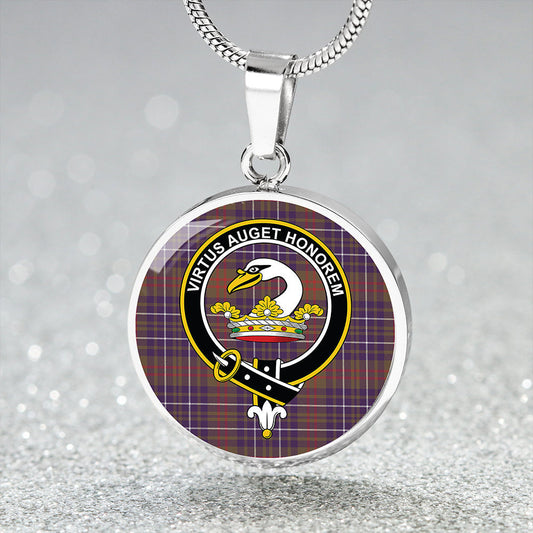 Edmonstone Weathered Tartan Crest Circle Necklace