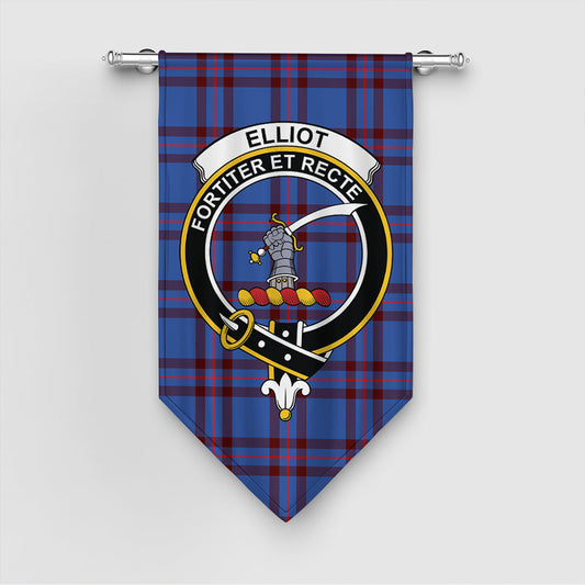 Elliot Modern Tartan Crest Gonfalon