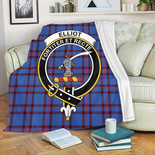 Elliot Modern Tartan Crest Premium Blanket