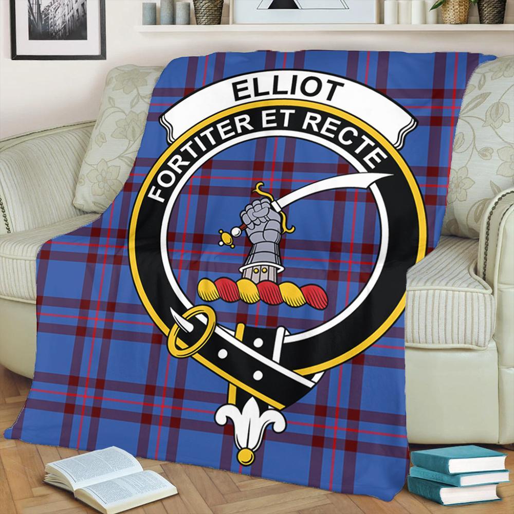 Elliot Modern Tartan Crest Premium Blanket