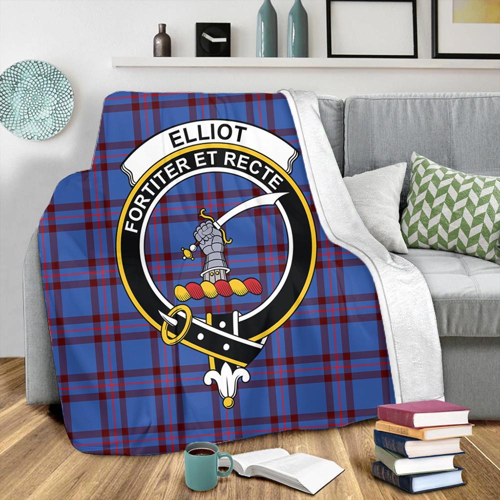 Elliot Modern Tartan Crest Premium Blanket