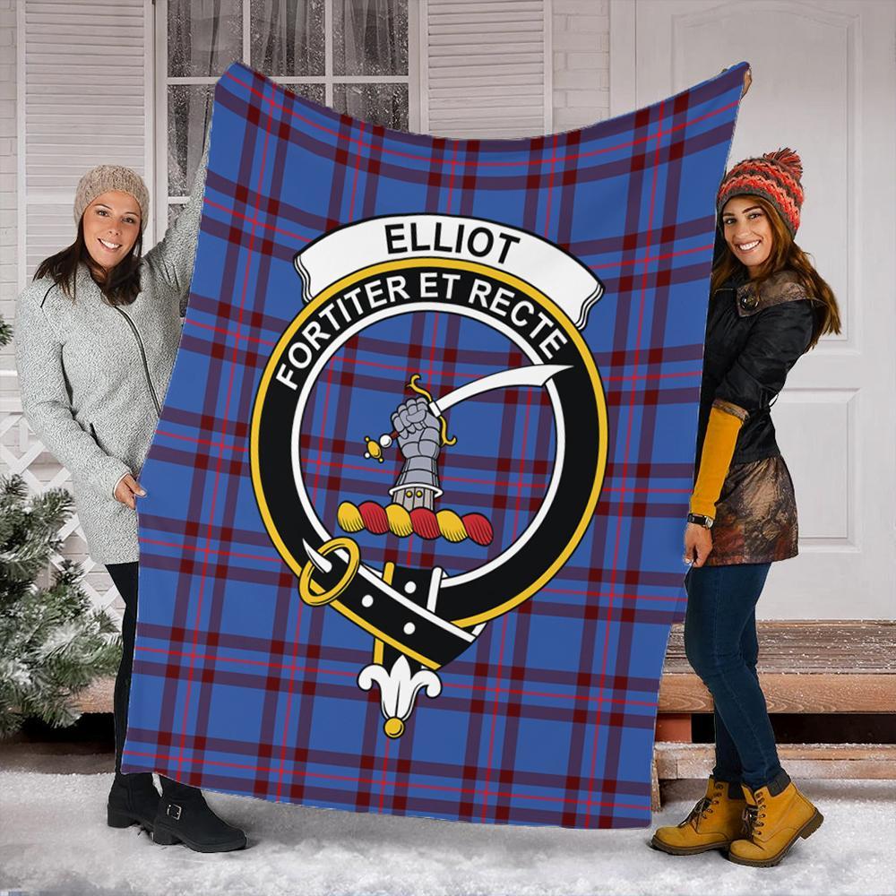 Elliot Modern Tartan Crest Premium Blanket