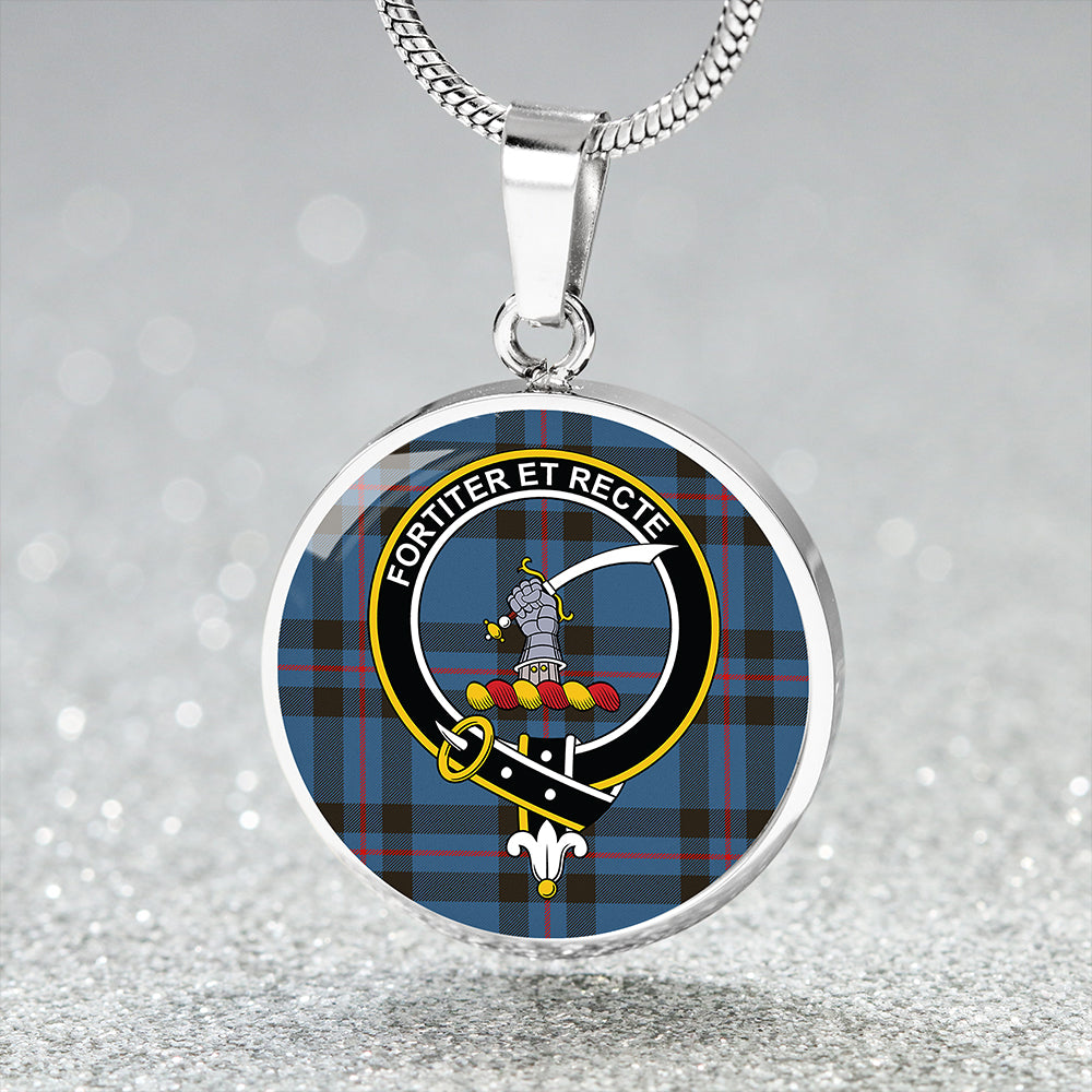 Elliot (Ellot) Modern Tartan Crest Circle Necklace