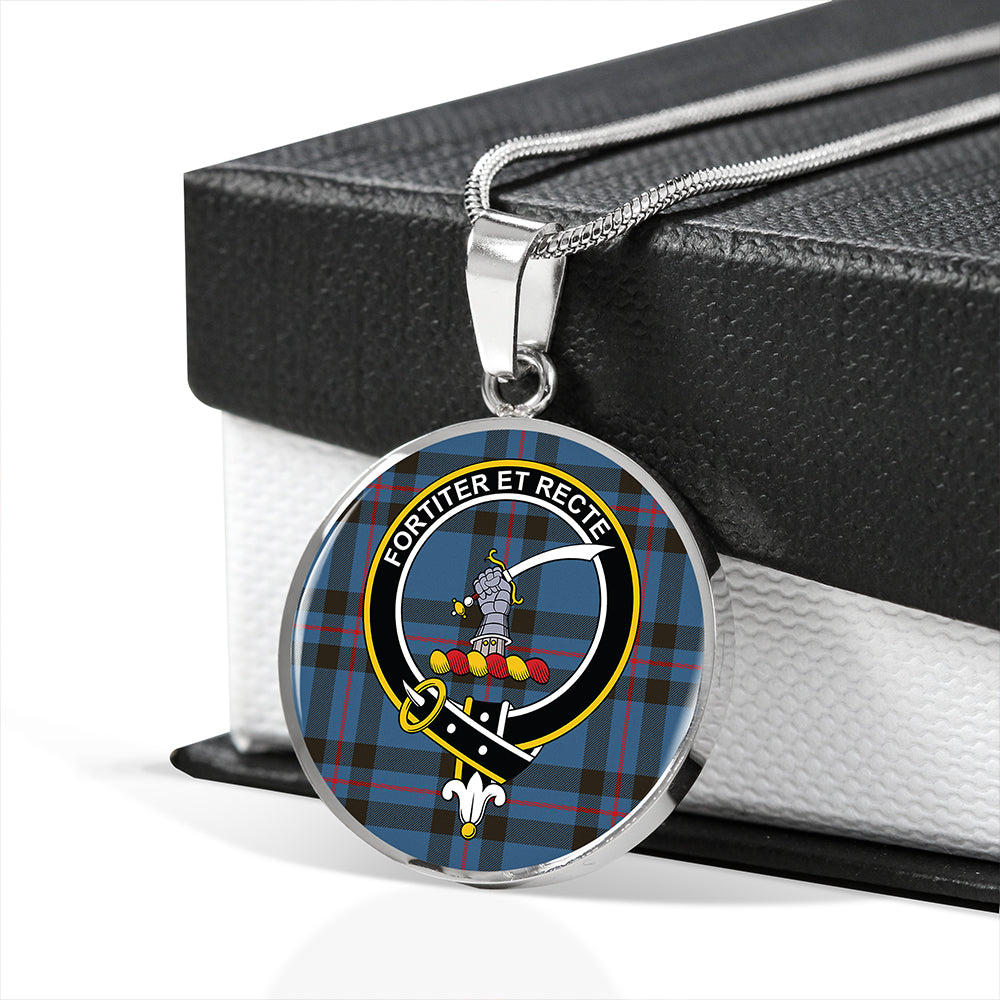 Elliot (Ellot) Modern Tartan Crest Circle Necklace