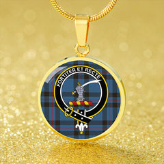 Elliot (Ellot) Modern Tartan Crest Circle Necklace